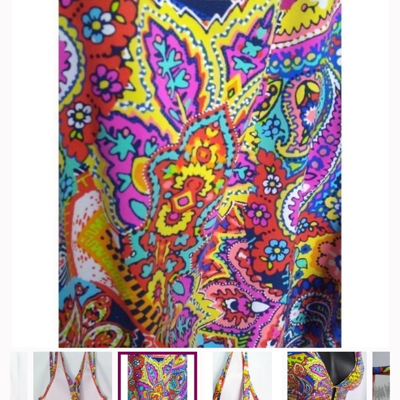 Bleu Rod Beattie multi color paisley one piece swimsuit - Picture 10 of 11